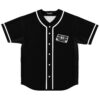 Retro CarTunes cassette tape graphic on chest, black shirt front with white piping and buttons
