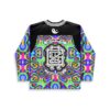 Rainbow kaleidoscopic mirrored pattern, back view with SHOW LOVE and SPREAD LOVE banners