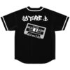 Retro CarTunes cassette tape graphic with stylized mixtape lettering, shirt back flat-lay