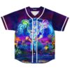 Nyte Lyte cosmic fantasy jersey, front view, with glowing jellyfish, astronaut, and mushrooms