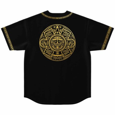 rave baseball jersey — aztec, black – back view