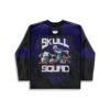 Skeletal creature squad graphic with SKULL SQUAD lettering and purple-black panels, shown from the back