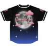 Starry night back design featuring a full moon, pink clouds, and Canabliss lettering