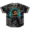 Black gray abstract swirl back featuring neon headphones, skull, waveform, and Sound Convulsion lettering