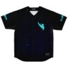 Black galaxy front with teal phoenix emblem, buttons, stars, and SUM and ELITE sleeve text