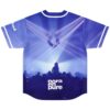 Blue concert light-ray pattern with silhouetted crowd, jersey back product view