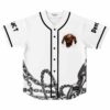 Front view featuring a small aged skull chest graphic and heavy chain border at hem