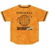 Orange marbled swirl jersey featuring disco globe graphic and San Francisco text, back view