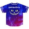Cosmic starfield back view with grinning cartoon-style face and “Go Make Good Stories” across shoulders