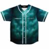 Dark teal smoky cloud baseball jersey front with white trim, “Collaborator” and “POLARITY.” text