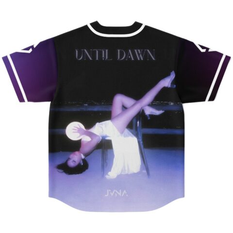 Upside-down dancer graphic back view with glowing horizon and UNTIL DAWN text