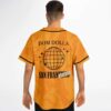 Orange marbled swirl jersey with disco globe and city lettering, modeled back view