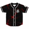 Black jersey front with red electric lightning pattern, white “ão VCL” lettering, flat on white