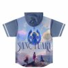 Anime-inspired fantasy scene with glowing planets and SANCTUARY text on jersey back
