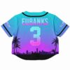 Rave cropped baseball jersey with blue and purple gradient design