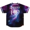 Deep purple starfield jersey back featuring white ERUDITE lettering and large 140 number