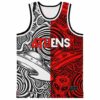 Front view of red, white, and black psychedelic line pattern with readable ATLiENS text
