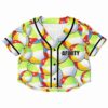 Packed cluster bubble-print rave baseball jersey front view with black trim and AFINITY text