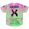 Neon liquid marble swirl jersey back with ARE YOU READYYY? and festival slogan text