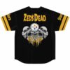 Black-and-gold triple-skull skeleton graphic with bold back lettering, back view on white background