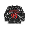 Black jersey with white lightning crackle, red RUNAWAY BRAIN text and 95 on back view