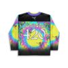 Psychedelic mushroom and neon acid-trip jersey back with “COUPLEOFWOOKS 420” text, studio product view