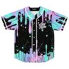 Neon dripping slime jersey front view with pastel splatters and readable “Keep Mello” chest lettering