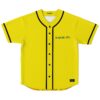 Bright yellow jersey front view with black trim and readable “BOWSER JR.” chest text