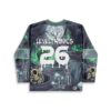 Haunted forest back design shows skeletons, mushrooms, dripping 26, and sleeve text “LEVEL UP”