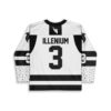Black-and-white clean winged-logo jersey back view with large number 3 and patterned cuffs
