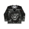 Creepy grinning clown collage, front view with “HIDE AND SEEK,” “I SEE YOU,” and “PLAYTIME