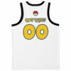 Bass-inspired white jersey back with yellow-and-blue GOT BASS? lettering and number 00, rear view