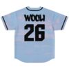 Pastel cloud print jersey back view featuring bold black lettering and oversized number 26