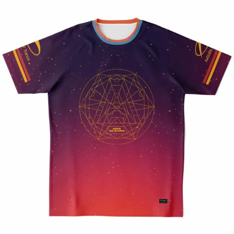 Front view custom soccer jersey with vibrant gradient colors