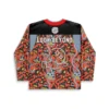 Psychedelic mushroom and tentacle pattern with “LOOK BEYOND” text, back view on a jersey