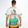 Pixel-art platform landscape with green dinosaur and “YOSHI” text, modeled back view