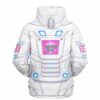 White space armor pattern with readable ASTRO AVE display, back view