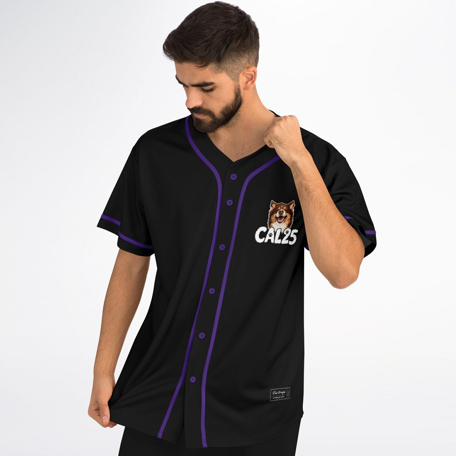 rave baseball jersey โ all-over print, black โ view 4