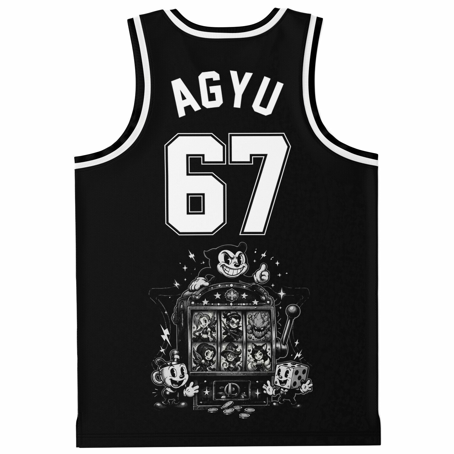 rave basketball jersey — 1930s rubber, black
