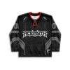Futuristic circuit jersey front view with red lacing and angular ACEMYTH lettering