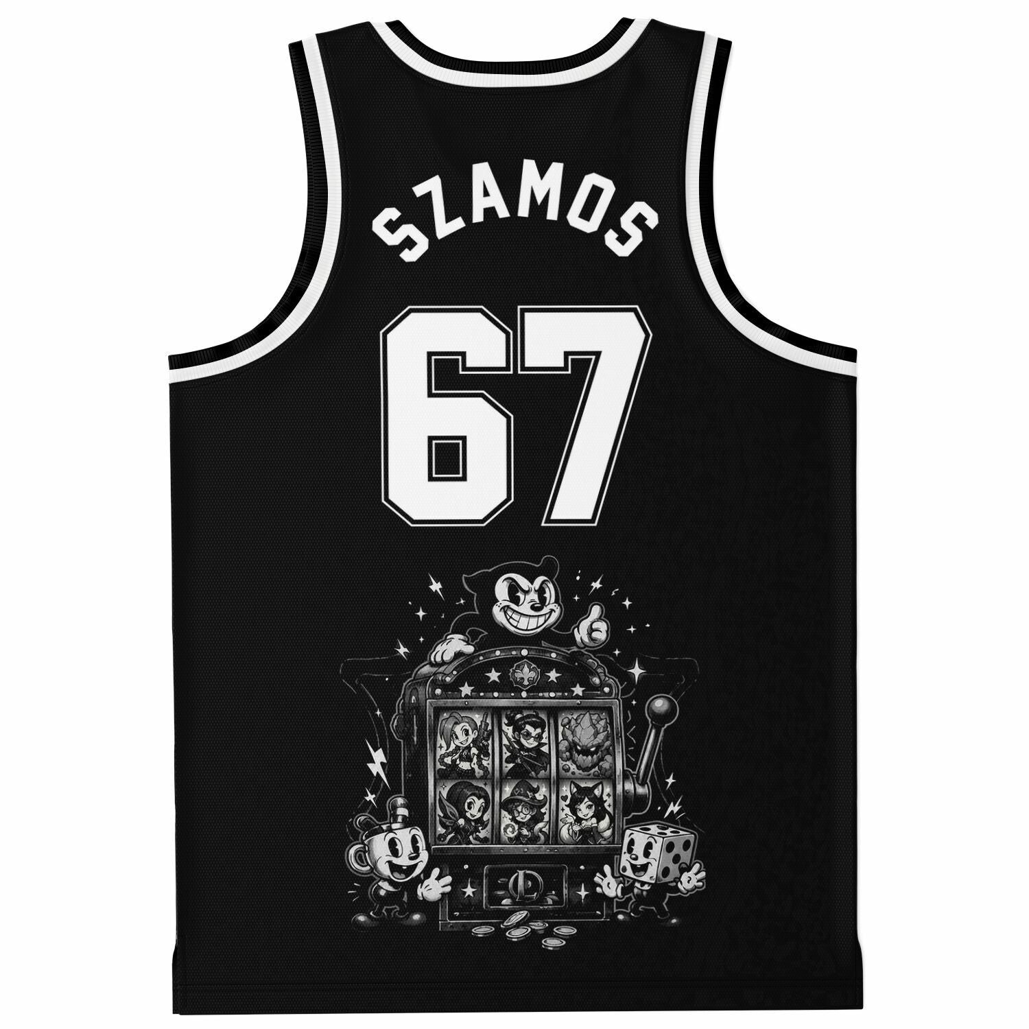 rave basketball jersey โ 1930s rubber, black