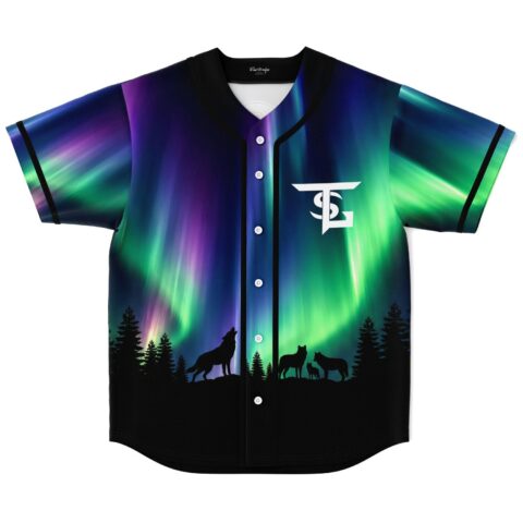 rave baseball jersey — northern lights, black