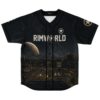 rave baseball jersey — sci fi, black space – back view