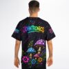 Johntronics rave baseball jersey — psychedelic amanita, black – view 3