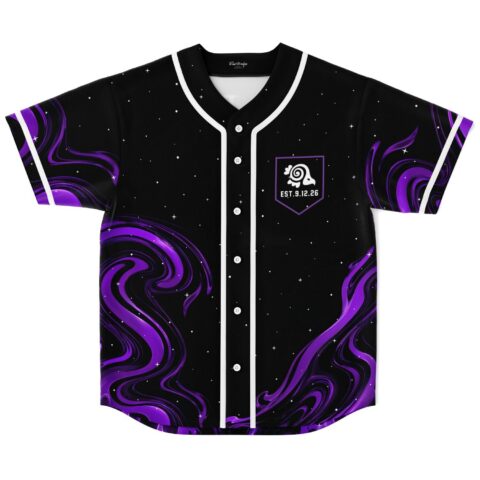 rave baseball jersey — purple liquid, black – back view