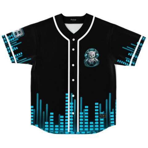 rave baseball jersey — cyber dj, black