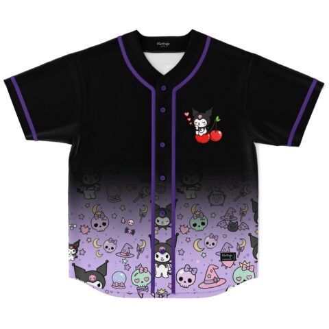 rave baseball jersey — sanrio kuromi, black upper