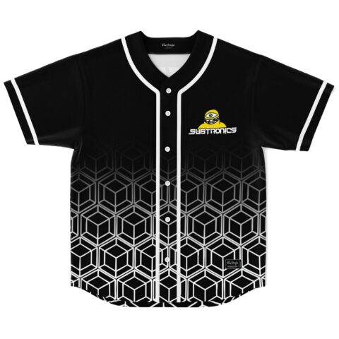 Subtronics rave baseball jersey — subtronics cyclops, black white – back view