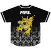 Subtronics fan rave baseball jersey in black fading to white with the cyclops logo on the left chest – front