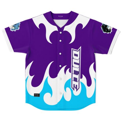 rave baseball jersey — tribal flame, purple